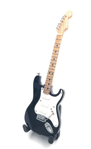 Miniaturowa Gitara Elektryczna z drewna na Stojaku - Motyw Mistrz Bluesa – Skala 1:6
