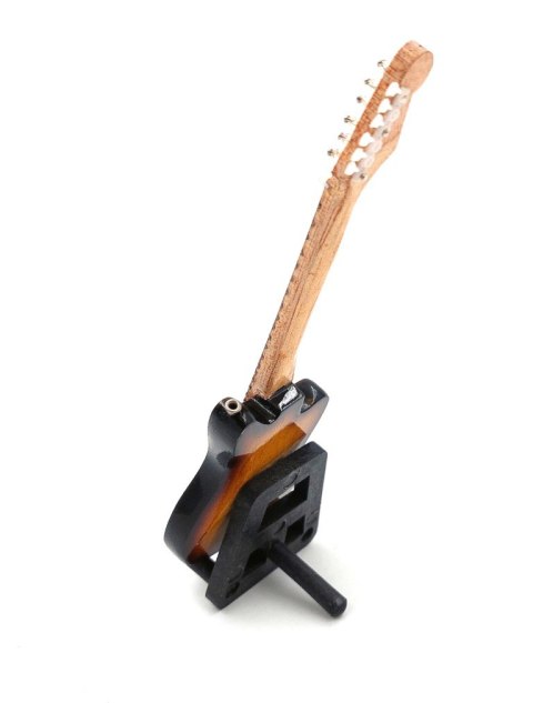 Miniaturowa Gitara Elektryczna z drewna mahoniowego na Stojaku - Motyw Głos Pokolenia – Skala 1:6