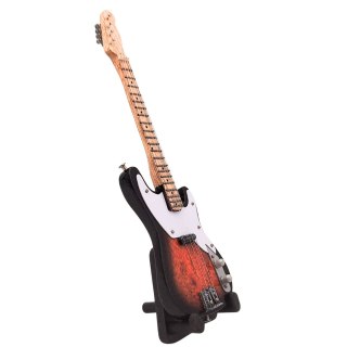 Miniaturowa Gitara Elektryczna z drewna mahoniowego na Stojaku – Motyw Ikona Sceny – Skala 1:6