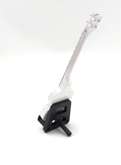 Miniaturowa Gitara Basowa z drewna mahoniowego na Stojaku – Motyw Brytyjska Inwazja – Skala 1:6