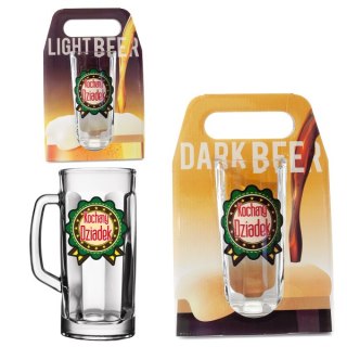 Kufel do piwa w ozdobnym opakowaniu " Kochany Dziadek ". 500 ml