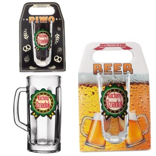 Kufel do piwa w ozdobnym opakowaniu " Kochany Dziadek". 500 ml