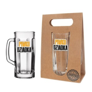 Kufel do piwa w ozdobnym opakowaniu eco."Piwo Dziadka" - 500ml