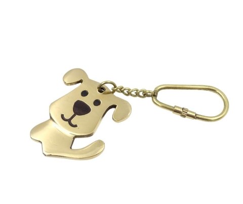 Brelok Mosiężny do Kluczy – Motyw Pies – 11 cm