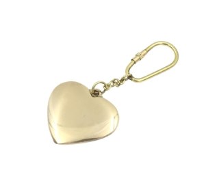 Brelok Mosiężny do Kluczy – Motyw Serce – 10,5 cm