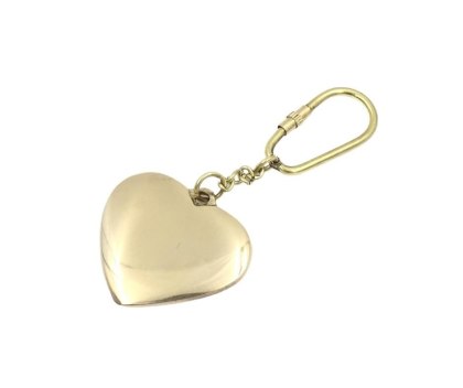 Brelok Mosiężny do Kluczy – Motyw Serce – 10,5 cm