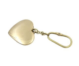 Brelok Mosiężny do Kluczy – Motyw Serce – 10,5 cm