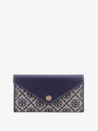 Portfel TORY BURCH - T Monogram - Niebieski