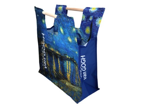 Torba z Drewnianym Uchwytem -Gwiaździsta Noc (V. van Gogh)- 42x47 cm