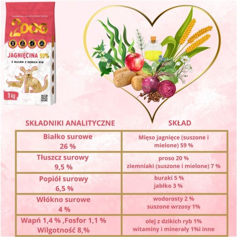 Karma z Jagnięciną – Zimnotłoczona (3 kg)