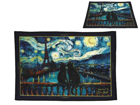 Akcent Podłogowy -Gwiaździsta Noc i Koty (V. van Gogh)- 40 x 60 cm