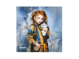 Chusta - Kocie Opowieści Mii (N. Bonilla) - 90 x 90 cm