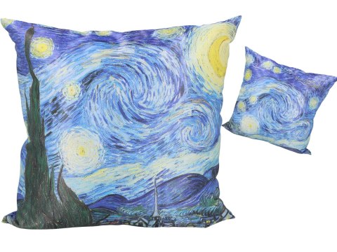 Poduszka Dekoracyjna - Gwiaździsta Noc (V. van Gogh) - 50x50 cm