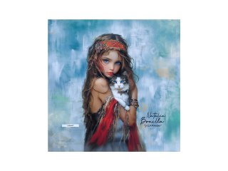Apaszka - Kocie Opowieści Clary (N. Bonilla) - 50 x 50 cm