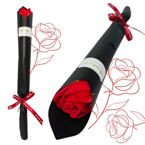 Róża Mydlana – z Napisem Thank You - 38 cm