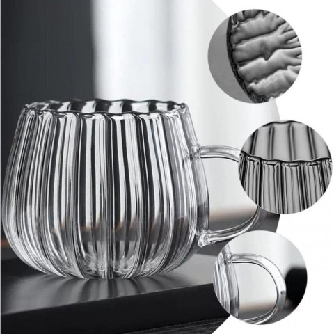 Ryflowana Szklanka z Uchem - 400 ml