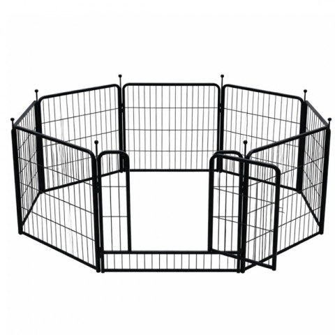 Kojec i Wybieg dla Zwierząt z Bramką – 8 Paneli 80x80 cm