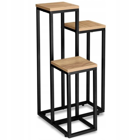 Kwietnik Loftowy - Drewno i Czerń - 113 cm