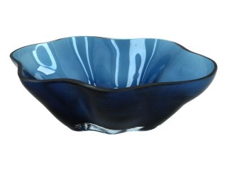 Misa Szklana Falowana - Niebieska - śr. 29 cm
