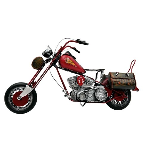 Model Klasyczny Motocykl Chopper – Duży Czerwony – 35,5 cm