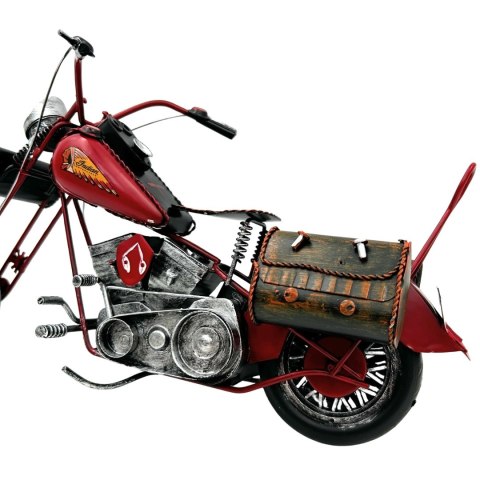 Model Klasyczny Motocykl Chopper – Duży Czerwony – 35,5 cm