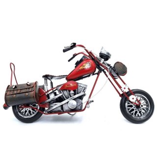 Model Klasyczny Motocykl Chopper – Duży Czerwony – 35,5 cm