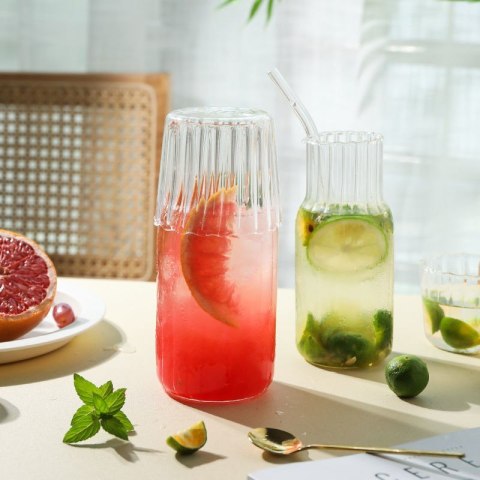 Szklana Karafka ze Szklanką – Falowana Struktura - 510 ml + 220 ml