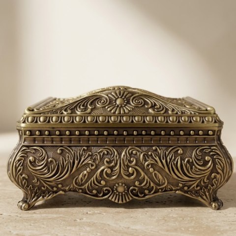 Szkatułka Metalowa – Styl Ludwikowski – 16,8 cm