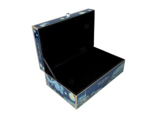 Szkatułka Szklana na Biżuterię – Gwiaździsta Noc (V. van Gogh) – 25 x 16 cm