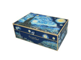 Szkatułka Szklana na Biżuterię – Gwiaździsta Noc (V. van Gogh) – 25 x 16 cm