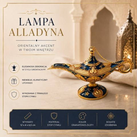 Złota Rzeźba Dekoracyjna - Lampa Alladyna - 12 cm