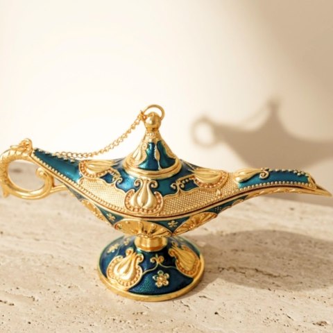 Złota Rzeźba Dekoracyjna - Lampa Alladyna - 12 cm