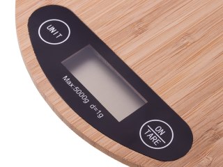 Elektroniczna Waga Kuchenna - Bambusowa do 5 kg - średnica 20 cm
