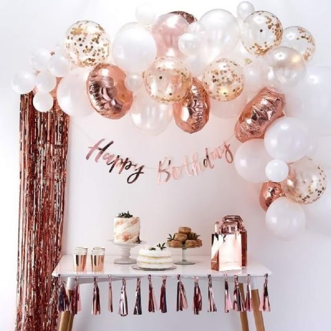 Zestaw Balonów Girlanda - Rose Gold - 63 szt.