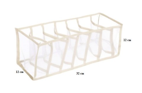 Organizer Do Szafy Na Bieliznę - 11 Przegródek - Czarny - 32 x 12 cm