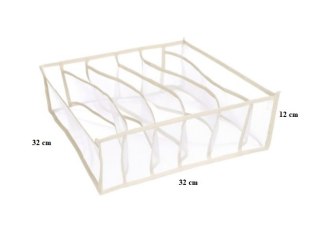 Organizer Do Szafy Na Bieliznę - 6 Przegródek - Biały - 32 x 32 cm