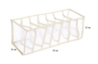 Organizer Do Szafy Na Bieliznę - 7 Przegródek - Biały - 32 x 12 cm