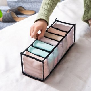 Organizer Do Szafy Na Bieliznę - 7 Przegródek - Czarny - 32 x 12 cm