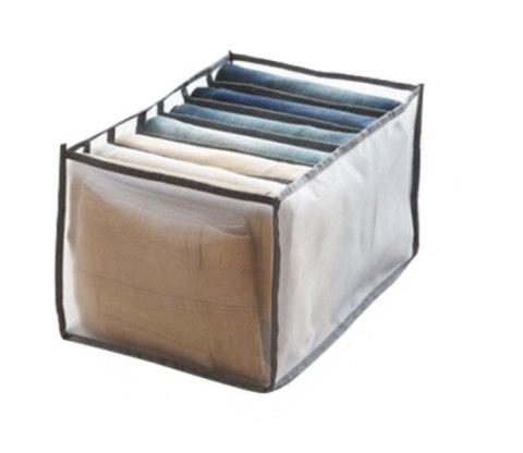 Organizer Do Szafy Na Spodnie - 7 Przegródek - Biały - 36 x 25 cm