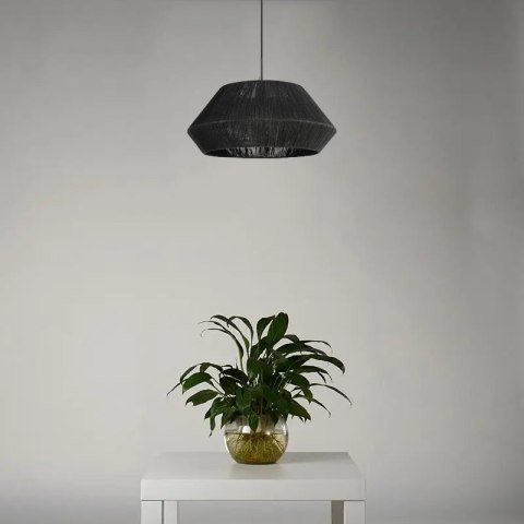 Lampa Wisząca Rattanowa - Czarna - 50 x 20 cm