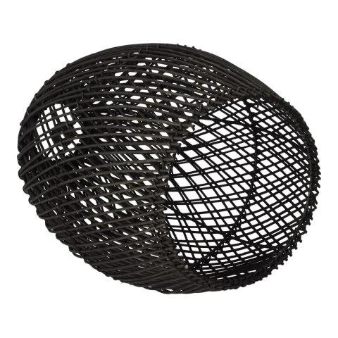 Lampa Wisząca z Rattanu i Drewna - Czarna - 25 x 50 cm