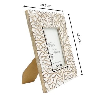 Ramka na Zdjęcie z Drewna Mango – Zimowy Klimat – 15x10 cm