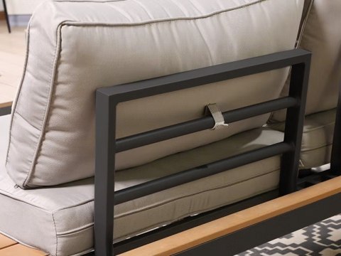Narożnik Ogrodowy ze Stolikiem - Pollywood / Aluminium - 246 cm