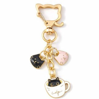 Brelok do Kluczy Coffee Cat - Złoty - 8,7 cm