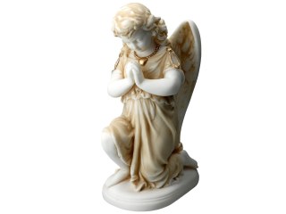 Rzeźba Dekoracyjna - Modlący się Anioł (Alabaster Grecki) - 25 cm