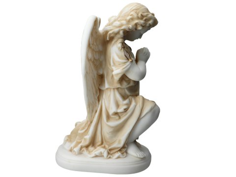 Rzeźba Dekoracyjna - Modlący się Anioł (Alabaster Grecki) - 25 cm