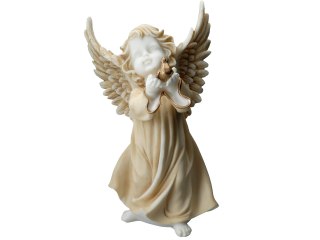 Rzeźba Dekoracyjna Alabaster Grecki - Anioł z Gołębiem - 32 cm