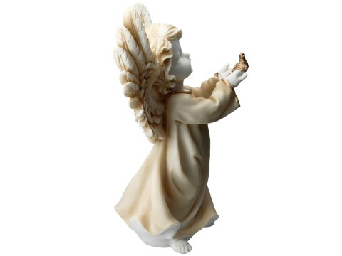 Rzeźba Dekoracyjna Alabaster Grecki - Anioł z Gołębiem - 32 cm