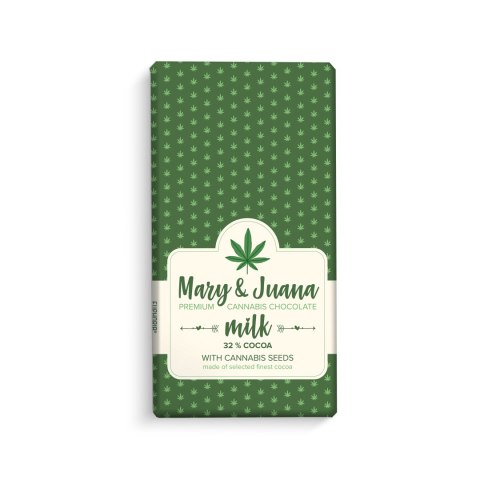 Jedwabista Czekolada Mleczna – Łuskane Nasiona Konopi – 80 g