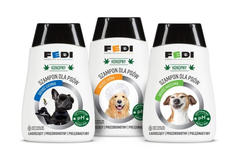 Botaniczny Szampon Rozświetlający dla Psów o Jasnej Sierści – Ekstrakt z Konopi i Olej Makadamia – 300 ml